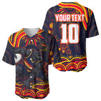 Personalized Adelaide Crows AFL Mascot Baseball Jersey Aboriginal Dot Art - Dreamtime Football Mascot