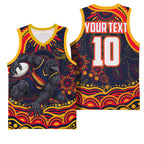 Personalized Adelaide Crows AFL Mascot Basketball Jersey Aboriginal Dot Art - Dreamtime Football Mascot