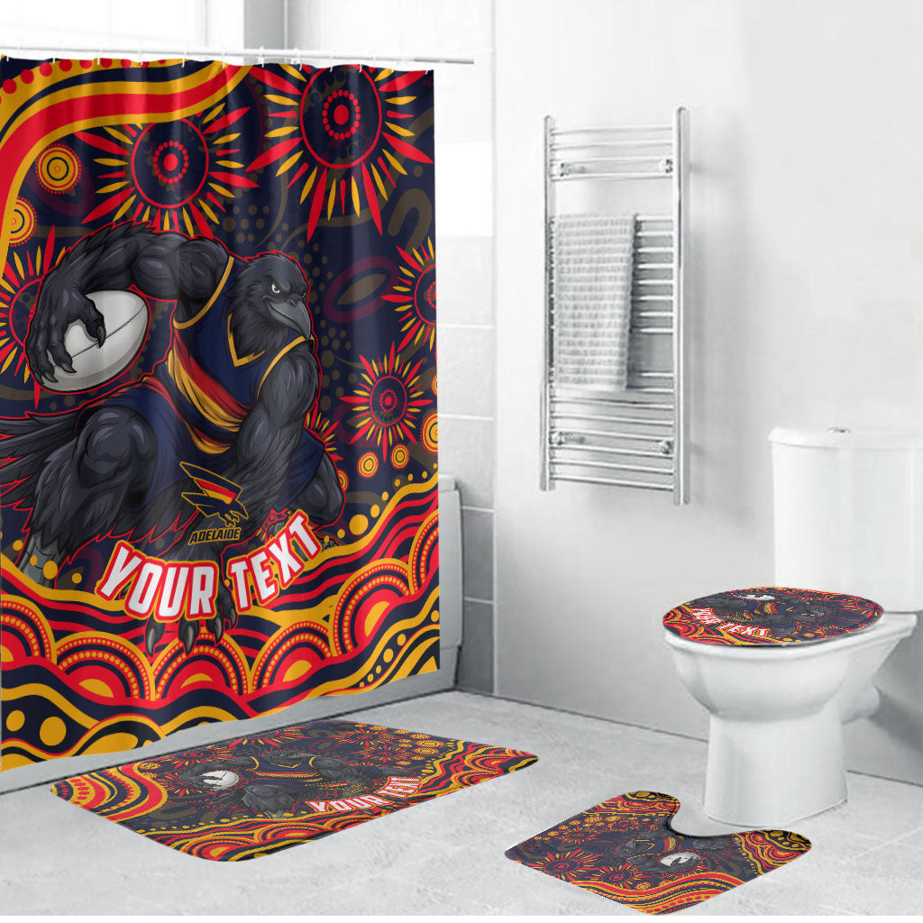 Personalized Adelaide Crows AFL Mascot Bathroom Set Aboriginal Dot Art - Dreamtime Football Mascot