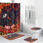 Personalized Adelaide Crows AFL Mascot Bathroom Set Aboriginal Dot Art - Dreamtime Football Mascot
