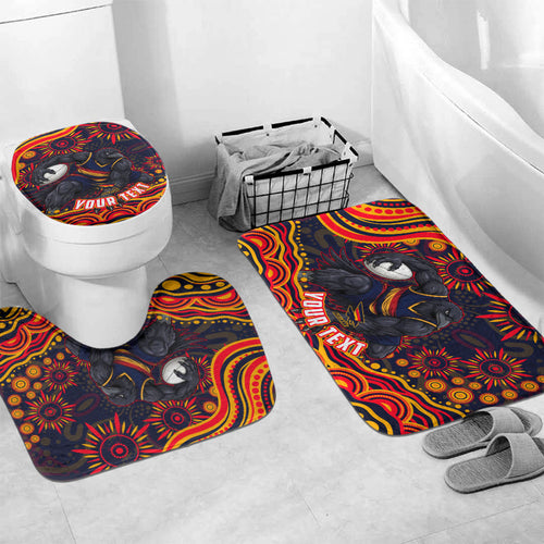 Personalized Adelaide Crows AFL Mascot Bathroom Set Aboriginal Dot Art - Dreamtime Football Mascot