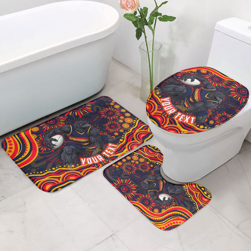 Personalized Adelaide Crows AFL Mascot Bathroom Set Aboriginal Dot Art - Dreamtime Football Mascot