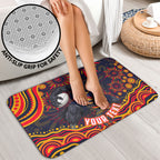 Personalized Adelaide Crows AFL Mascot Bathroom Set Aboriginal Dot Art - Dreamtime Football Mascot