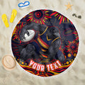 Personalized Adelaide Crows AFL Mascot Beach Blanket Aboriginal Dot Art - Dreamtime Football Mascot