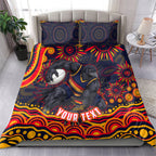 Personalized Adelaide Crows AFL Mascot Bedding Set Aboriginal Dot Art - Dreamtime Football Mascot