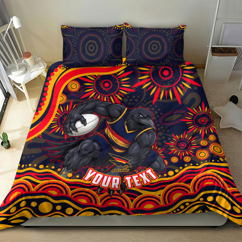 Personalized Adelaide Crows AFL Mascot Bedding Set Aboriginal Dot Art - Dreamtime Football Mascot