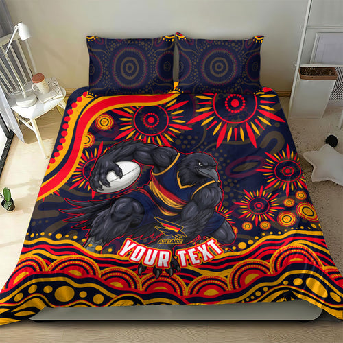 Personalized Adelaide Crows AFL Mascot Bedding Set Aboriginal Dot Art - Dreamtime Football Mascot