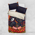 Personalized Adelaide Crows AFL Mascot Bedding Set Aboriginal Dot Art - Dreamtime Football Mascot