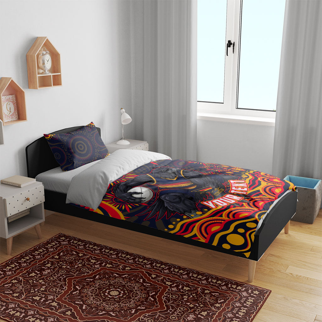 Personalized Adelaide Crows AFL Mascot Bedding Set Aboriginal Dot Art - Dreamtime Football Mascot