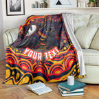 Personalized Adelaide Crows AFL Mascot Blanket Aboriginal Dot Art - Dreamtime Football Mascot
