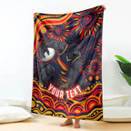 Personalized Adelaide Crows AFL Mascot Blanket Aboriginal Dot Art - Dreamtime Football Mascot