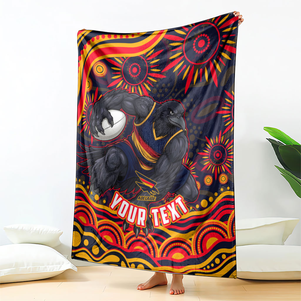 Personalized Adelaide Crows AFL Mascot Blanket Aboriginal Dot Art - Dreamtime Football Mascot