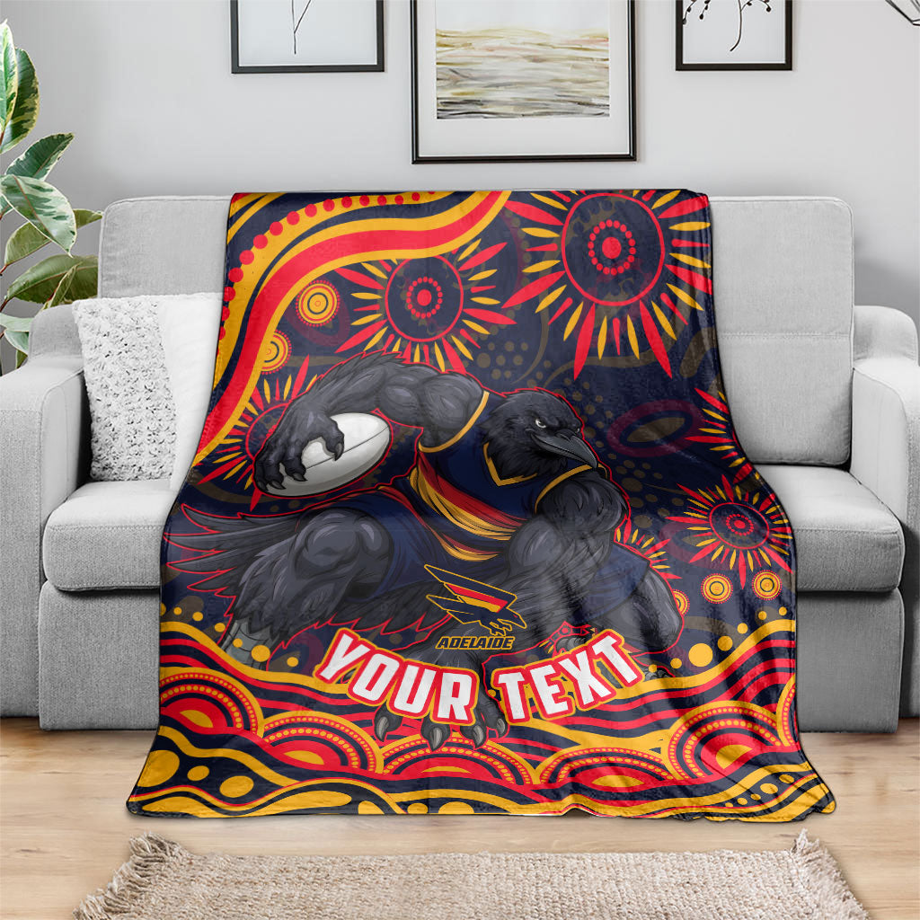 Personalized Adelaide Crows AFL Mascot Blanket Aboriginal Dot Art - Dreamtime Football Mascot