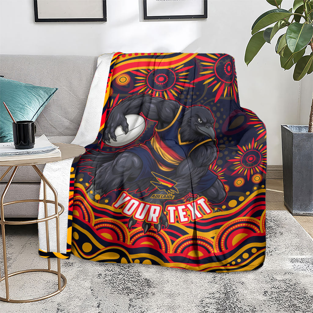Personalized Adelaide Crows AFL Mascot Blanket Aboriginal Dot Art - Dreamtime Football Mascot