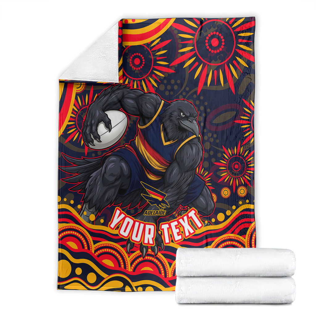 Personalized Adelaide Crows AFL Mascot Blanket Aboriginal Dot Art - Dreamtime Football Mascot