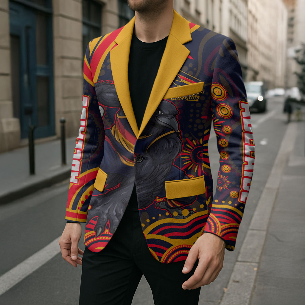 Personalized Adelaide Crows AFL Mascot Blazer Aboriginal Dot Art - Dreamtime Football Mascot