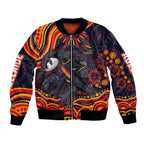 Personalized Adelaide Crows AFL Mascot Bomber Jacket Aboriginal Dot Art - Dreamtime Football Mascot