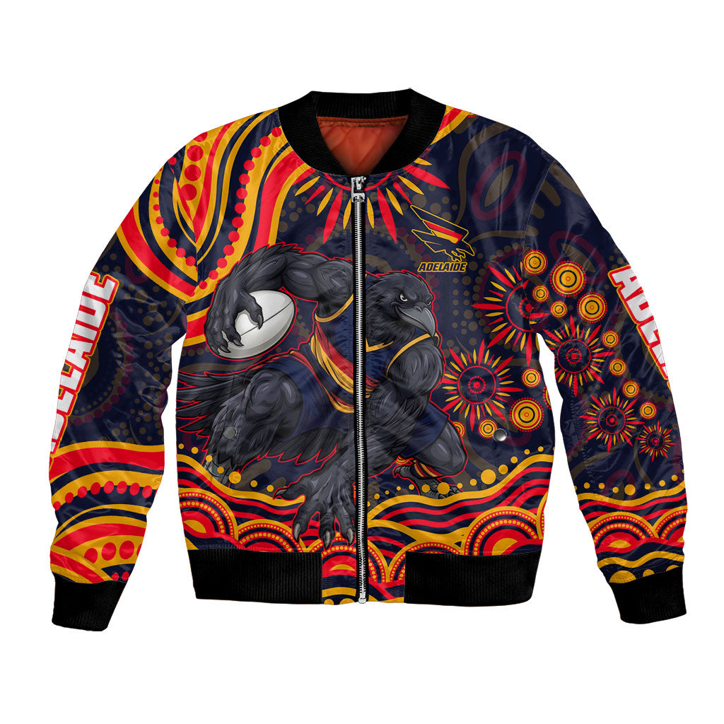 Personalized Adelaide Crows AFL Mascot Bomber Jacket Aboriginal Dot Art - Dreamtime Football Mascot