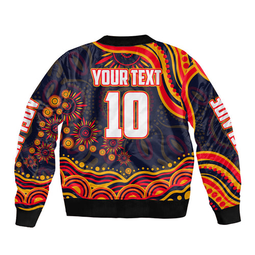 Personalized Adelaide Crows AFL Mascot Bomber Jacket Aboriginal Dot Art - Dreamtime Football Mascot