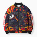 Personalized Adelaide Crows AFL Mascot Bomber Puffer Jacket Aboriginal Dot Art - Dreamtime Football Mascot