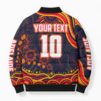Personalized Adelaide Crows AFL Mascot Bomber Puffer Jacket Aboriginal Dot Art - Dreamtime Football Mascot