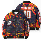 Personalized Adelaide Crows AFL Mascot Bomber Puffer Jacket Aboriginal Dot Art - Dreamtime Football Mascot