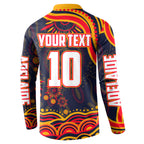 Personalized Adelaide Crows AFL Mascot Button Sweatshirt Aboriginal Dot Art - Dreamtime Football Mascot