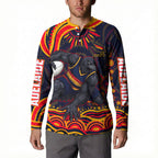 Personalized Adelaide Crows AFL Mascot Button Sweatshirt Aboriginal Dot Art - Dreamtime Football Mascot