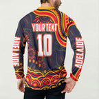 Personalized Adelaide Crows AFL Mascot Button Sweatshirt Aboriginal Dot Art - Dreamtime Football Mascot