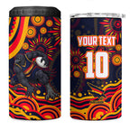 Personalized Adelaide Crows AFL Mascot 4 in 1 Can Cooler Tumbler Aboriginal Dot Art - Dreamtime Football Mascot