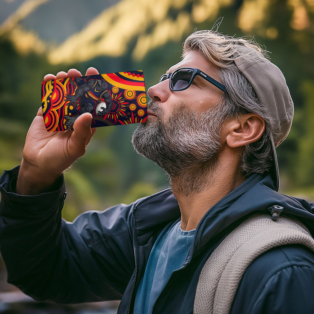 Personalized Adelaide Crows AFL Mascot 4 in 1 Can Cooler Tumbler Aboriginal Dot Art - Dreamtime Football Mascot