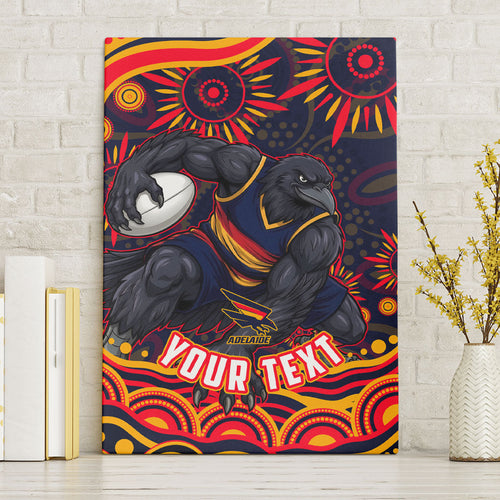 Personalized Adelaide Crows AFL Mascot Canvas Wall Art Aboriginal Dot Art - Dreamtime Football Mascot