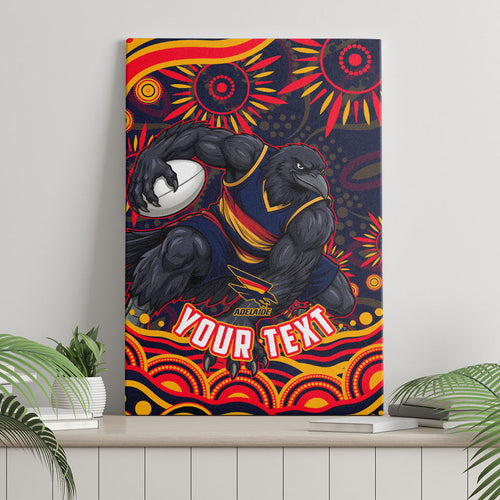 Personalized Adelaide Crows AFL Mascot Canvas Wall Art Aboriginal Dot Art - Dreamtime Football Mascot