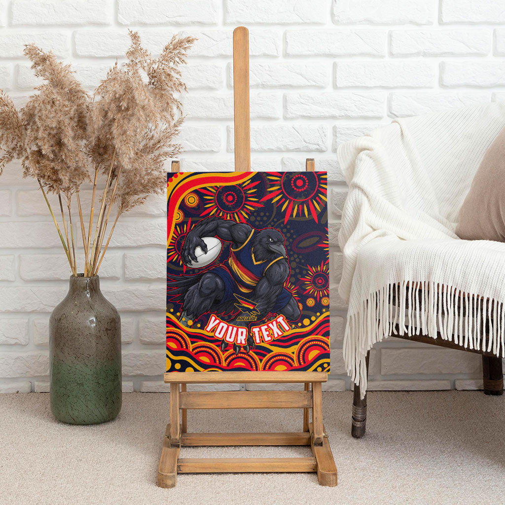 Personalized Adelaide Crows AFL Mascot Canvas Wall Art Aboriginal Dot Art - Dreamtime Football Mascot