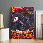 Personalized Adelaide Crows AFL Mascot Canvas Wall Art Aboriginal Dot Art - Dreamtime Football Mascot