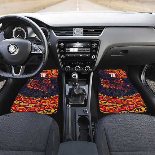 Personalized Adelaide Crows AFL Mascot Car Mats Aboriginal Dot Art - Dreamtime Football Mascot