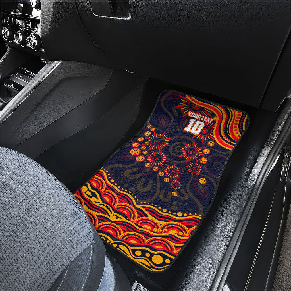 Personalized Adelaide Crows AFL Mascot Car Mats Aboriginal Dot Art - Dreamtime Football Mascot