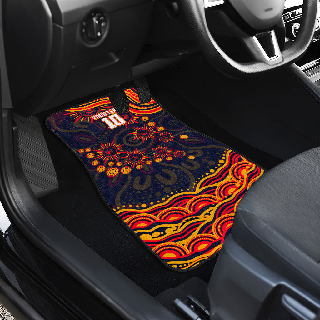 Personalized Adelaide Crows AFL Mascot Car Mats Aboriginal Dot Art - Dreamtime Football Mascot