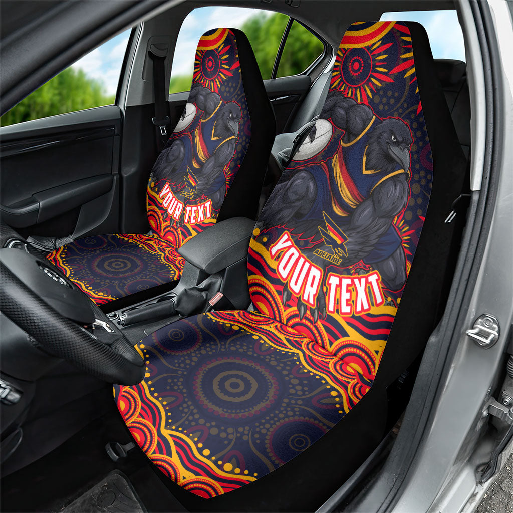 Personalized Adelaide Crows AFL Mascot Car Seat Cover Aboriginal Dot Art - Dreamtime Football Mascot