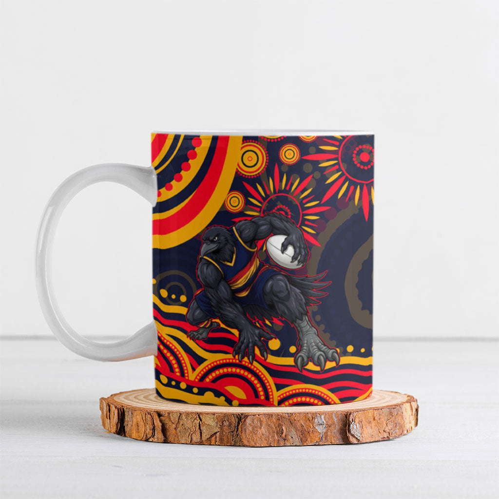 Personalized Adelaide Crows AFL Mascot Ceramic Mug Aboriginal Dot Art - Dreamtime Football Mascot
