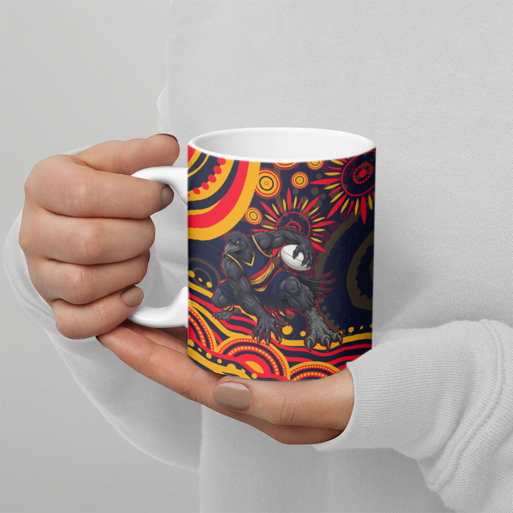 Personalized Adelaide Crows AFL Mascot Ceramic Mug Aboriginal Dot Art - Dreamtime Football Mascot