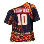 Personalized Adelaide Crows AFL Mascot Cross Shoulder Shirt Aboriginal Dot Art - Dreamtime Football Mascot