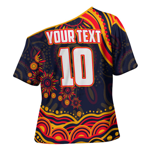Personalized Adelaide Crows AFL Mascot Cross Shoulder Shirt Aboriginal Dot Art - Dreamtime Football Mascot