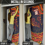 Personalized Adelaide Crows AFL Mascot Door Cover Aboriginal Dot Art - Dreamtime Football Mascot