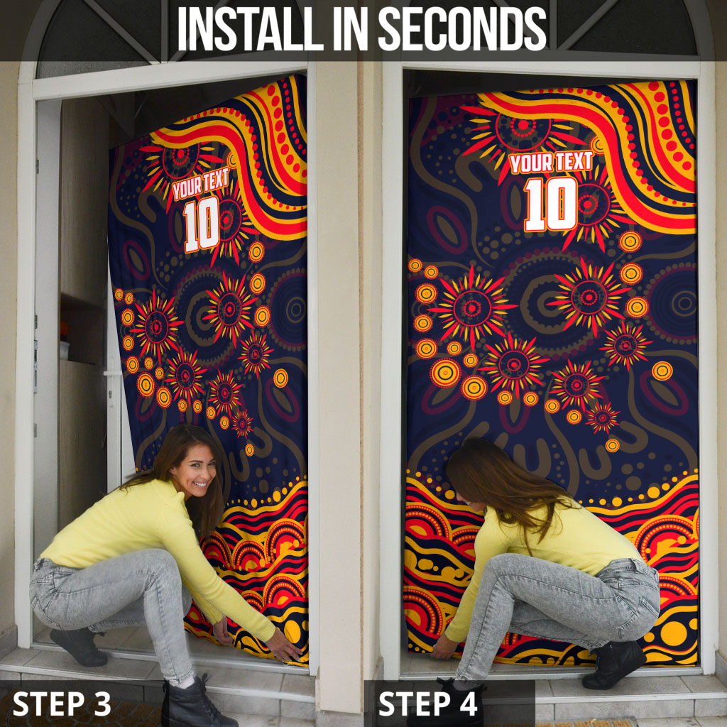 Personalized Adelaide Crows AFL Mascot Door Cover Aboriginal Dot Art - Dreamtime Football Mascot