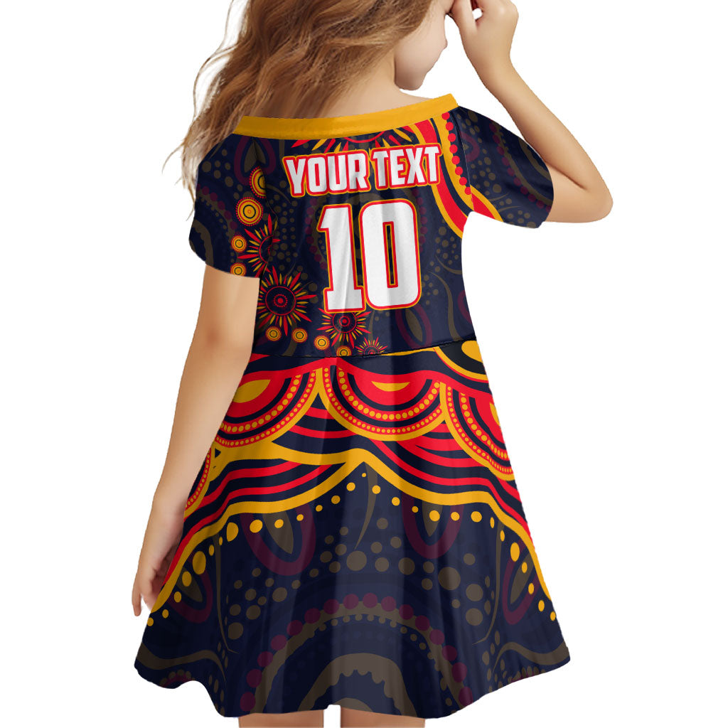 Personalized Adelaide Crows AFL Mascot Family Matching Off Shoulder Maxi Dress and Hawaiian Shirt Aboriginal Dot Art - Dreamtime Football Mascot