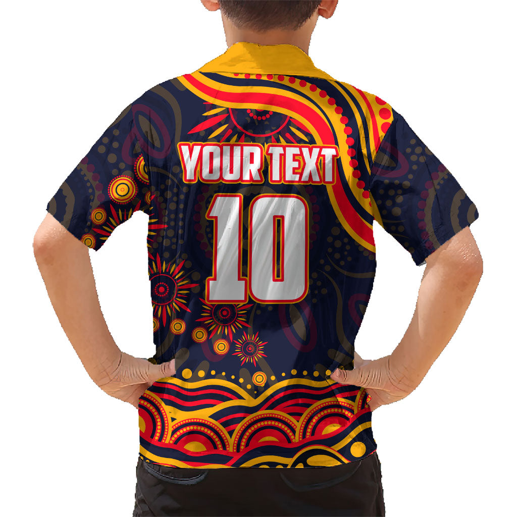 Personalized Adelaide Crows AFL Mascot Family Matching Puletasi and Hawaiian Shirt Aboriginal Dot Art - Dreamtime Football Mascot