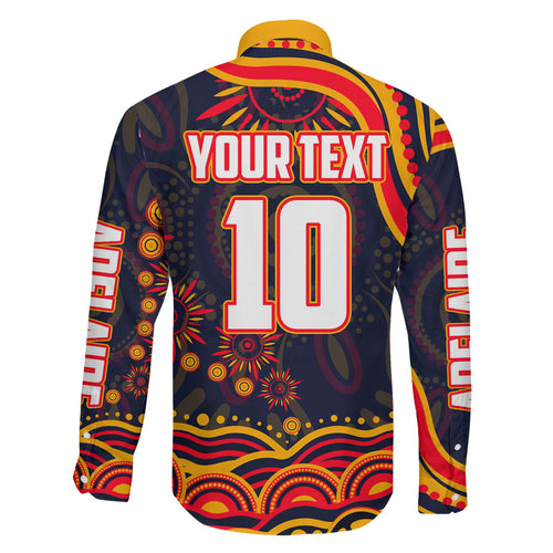 Personalized Adelaide Crows AFL Mascot Family Matching Puletasi and Hawaiian Shirt Aboriginal Dot Art - Dreamtime Football Mascot