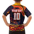 Personalized Adelaide Crows AFL Mascot Family Matching Summer Maxi Dress and Hawaiian Shirt Aboriginal Dot Art - Dreamtime Football Mascot