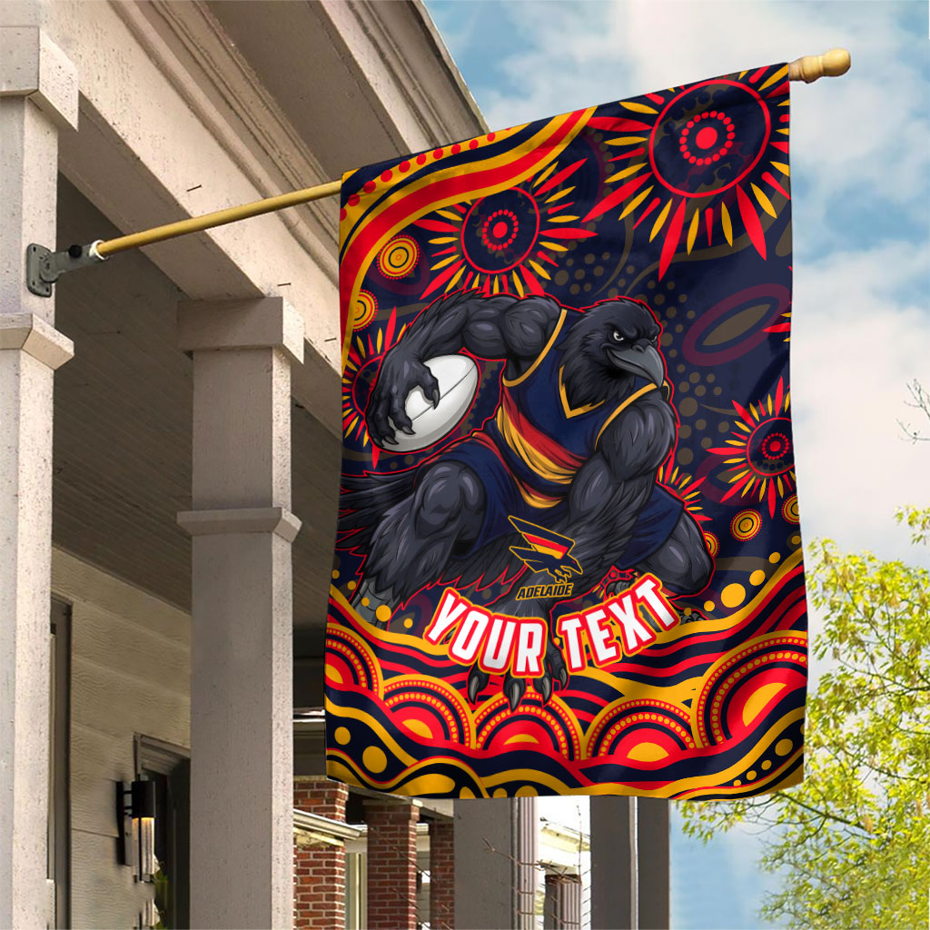 Personalized Adelaide Crows AFL Mascot Garden Flag Aboriginal Dot Art - Dreamtime Football Mascot